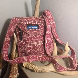 Pink and White Kavu Purse.